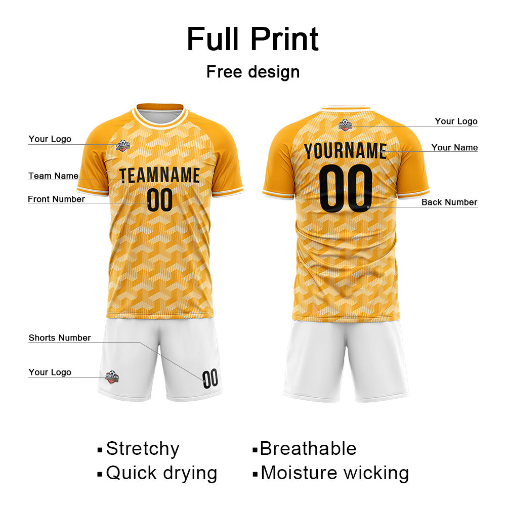Benutzerdefinierte Fußball Trikots für Männer Frauen Personalisierte Fußball Uniformen für Erwachsene und Kind Orange-Weiß