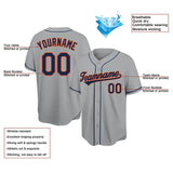 Benutzerdefinierte Authentisch Baseball-Trikot Marine-Orange-Weiß Netz