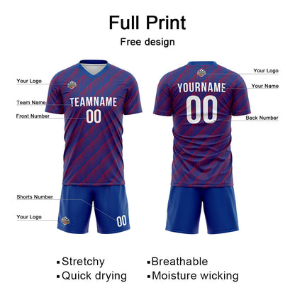Benutzerdefinierte Fußball Trikots für Männer Frauen Personalisierte Fußball Uniformen für Erwachsene und Kind Royal-Rot