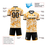 Benutzerdefinierte Fußball Trikots für Männer Frauen Personalisierte Fußball Uniformen für Erwachsene und Kind Orange&Schwarz&Weiß