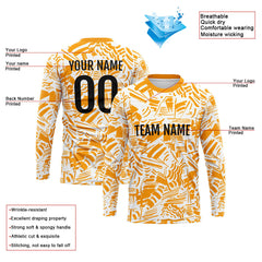 Kundenspezifisches Basketball Fußball Fußball Schießen langes T-Shirt für Erwachsene und Kinder Orange