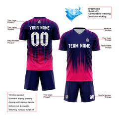 Benutzerdefinierte Fußballuniform Jersey Kinder Erwachsene Personalisiertes Set Jersey Shirt Violett