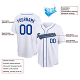 Benutzerdefinierte Authentisch Baseball-Trikot Power blau-Marine-Weiß Netz