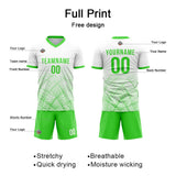 Benutzerdefinierte Fußball Trikots für Männer Frauen Personalisierte Fußball Uniformen für Erwachsene und Kind Weiß-Neon Grün