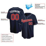 Benutzerdefinierte Authentisch Baseball-Trikot Grau-Rot-Marine Netz