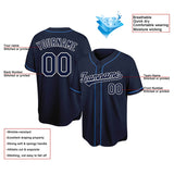 Benutzerdefinierte Authentisch Baseball-Trikot Weiß-Marine-Hellblau Netz