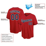 Benutzerdefinierte Authentisch Baseball-Trikot Weiß-Rot-Marine Netz