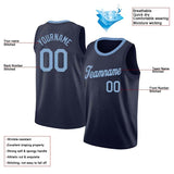 Benutzerdefinierte Authentisch Basketball Trikot Marine-Hellblau