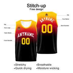 Benutzerdefinierte Basketball Jersey personalisiert genäht Name&Number&Logo Orange&Schwarz