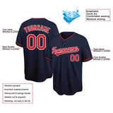 Benutzerdefinierte Authentisch Baseball-Trikot Grau-Marine-Rot Netz