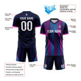 Benutzerdefinierte Fußball Trikots für Männer Frauen Personalisierte Fußball Uniformen für Erwachsene und Kind Marine-Rosa-Blau