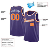 Benutzerdefinierte Authentisch Basketball Trikot Weiß-Orange-Violett