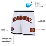 Benutzerdefiniert Authentisch Basketball Kurze Hose Rot-Weiß-Schwarz-Orange