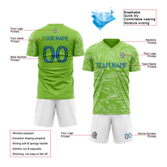 Benutzerdefinierte Fußballuniform Jersey Kinder Erwachsene Personalisiertes Set Jersey Shirt Grün