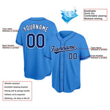 Benutzerdefinierte Authentisch Baseball-Trikot Power blau-Marine-Weiß Netz