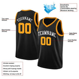 Benutzerdefinierte Authentisch Basketball Trikot Schwarz-Orange