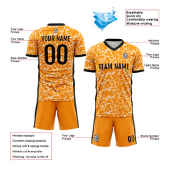 Benutzerdefinierte Fußball Trikots für Männer Frauen Personalisierte Fußball Uniformen für Erwachsene und Kind Orange