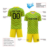 Benutzerdefinierte Fußball Trikots für Männer Frauen Personalisierte Fußball Uniformen für Erwachsene und Kind Gelb-Grün