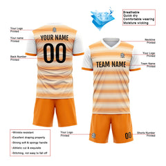 Benutzerdefinierte Fußball Trikots für Männer Frauen Personalisierte Fußball Uniformen für Erwachsene und Kind Weiß-Orange