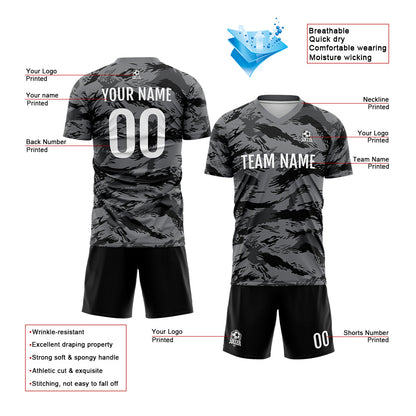 Benutzerdefinierte Fußball Trikots für Männer Frauen Personalisierte Fußball Uniformen für Erwachsene und Kind Dunkel Grau