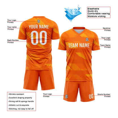 Benutzerdefinierte Fußball Trikots für Männer Frauen Personalisierte Fußball Uniformen für Erwachsene und Kind Orange