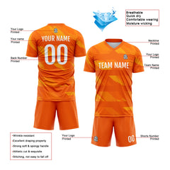 Benutzerdefinierte Fußball Trikots für Männer Frauen Personalisierte Fußball Uniformen für Erwachsene und Kind Orange