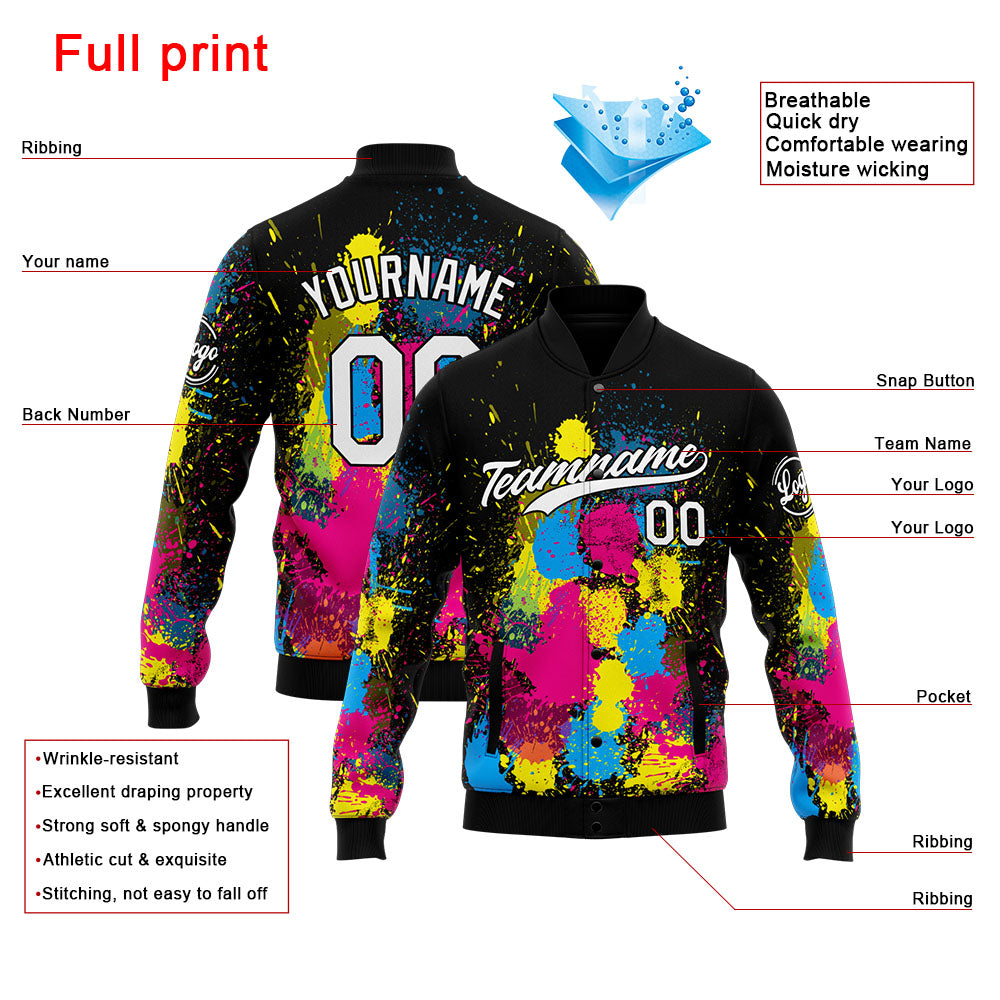 Personalisiert Benutzerdefiniert Jacke Anpassen Ihr Teamname, Logo und Nummer