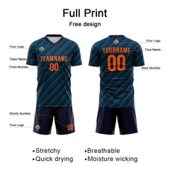 Benutzerdefinierte Fußball Trikots für Männer Frauen Personalisierte Fußball Uniformen für Erwachsene und Kind Marine-Teal