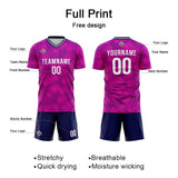 Benutzerdefinierte Fußball Trikots für Männer Frauen Personalisierte Fußball Uniformen für Erwachsene und Kind Rosa-Marine