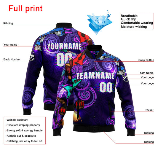 Personalisiert Benutzerdefiniert Jacke Anpassen Ihr Teamname, Logo und Nummer