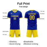 Benutzerdefinierte Fußball Trikots für Männer Frauen Personalisierte Fußball Uniformen für Erwachsene und Kind Royal-Gelb