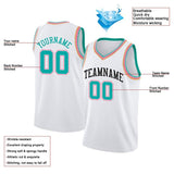 Benutzerdefinierte Authentisch Basketball Trikot Weiß-Blaugrün