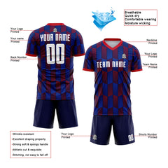 Benutzerdefinierte Fußballuniform Jersey Kinder Erwachsene Personalisiertes Set Jersey Shirt Blau