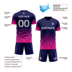 Benutzerdefinierte Fußballuniform Jersey Kinder Erwachsene Personalisiertes Set Jersey Shirt Blau