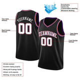 Benutzerdefinierte Authentisch Basketball Trikot Schwarz-Weiß