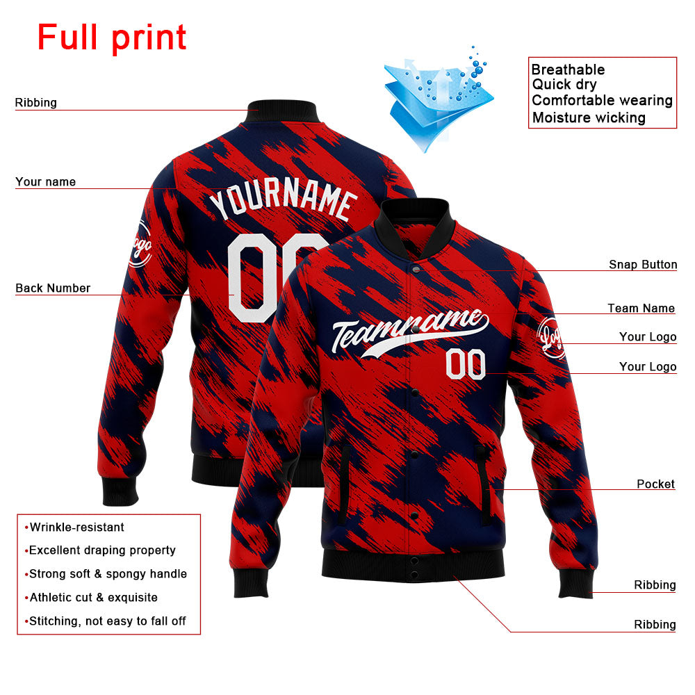 Personalisiert Benutzerdefiniert Jacke Anpassen Ihr Teamname, Logo und Nummer