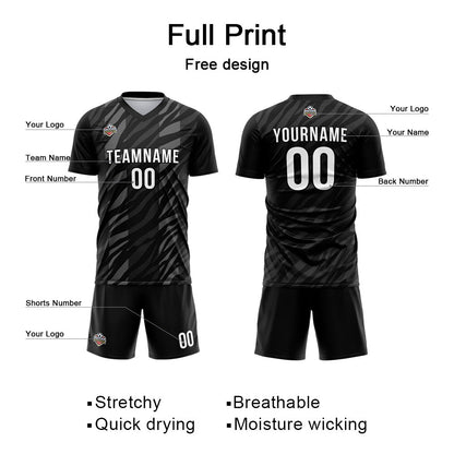 Benutzerdefinierte Fußball Trikots für Männer Frauen Personalisierte Fußball Uniformen für Erwachsene und Kind Schwarz-Dunkel Grau