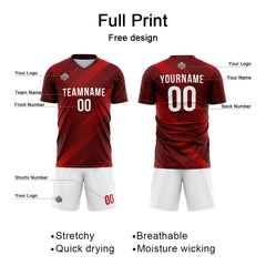 Benutzerdefinierte Fußball Trikots für Männer Frauen Personalisierte Fußball Uniformen für Erwachsene und Kind Rot-Weiß