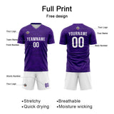 Benutzerdefinierte Fußball Trikots für Männer Frauen Personalisierte Fußball Uniformen für Erwachsene und Kind Lila-Weiß