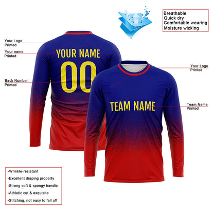 Kundenspezifisches Basketball Fußball Fußball Schießen langes T-Shirt für Erwachsene und Kinder Royal-Rot