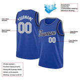 Benutzerdefiniert Authentisch Basketball Jersey Weiß-Grau-Gold