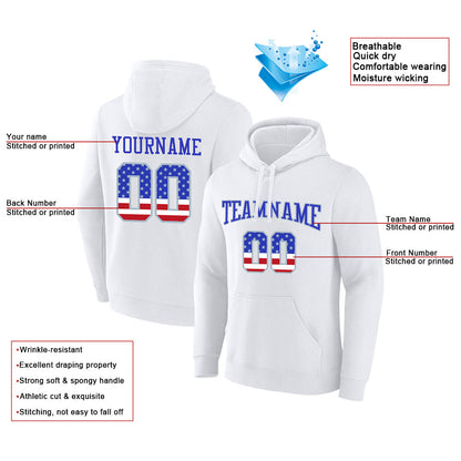 Benutzerdefinierte Authentisch Sweatshirt-Kapuzenpulli Weiß- Königlich- Rot