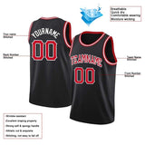 Benutzerdefinierte Authentisch  Basketball Trikot Rot-Weiß-Schwarz