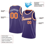 Benutzerdefinierte Authentisch Basketball Trikot Violett-Orange-Weiß