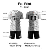 Benutzerdefinierte Fußball Trikots für Männer Frauen Personalisierte Fußball Uniformen für Erwachsene und Kind Weiß-Grau