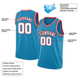 Benutzerdefinierte Authentisch  Basketball Trikot Aqua-Weiß-Rot