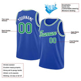 Benutzerdefinierte Authentisch Basketball Trikot Blau-Kelly Grün-Weiß