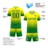 Benutzerdefinierte Fußball Trikots für Männer Frauen Personalisierte Fußball Uniformen für Erwachsene und Kind Gelb&Grün