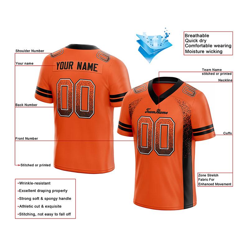 Benutzerdefinierte Authentisch Drift Mode Fußball Jersey Orange-Schwarz Gittergewebe