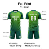Benutzerdefinierte Fußball Trikots für Männer Frauen Personalisierte Fußball Uniformen für Erwachsene und Kind Grün